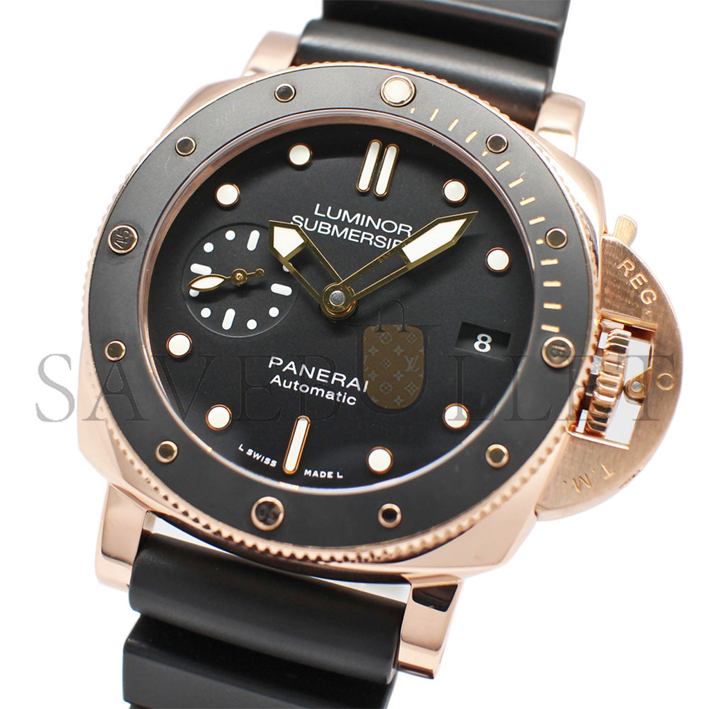 PANERAI LUMINOIR 1950 SUBMARABLE 3 DS OLOROSO BLACK AUTOMATIC WATCH PAM00684